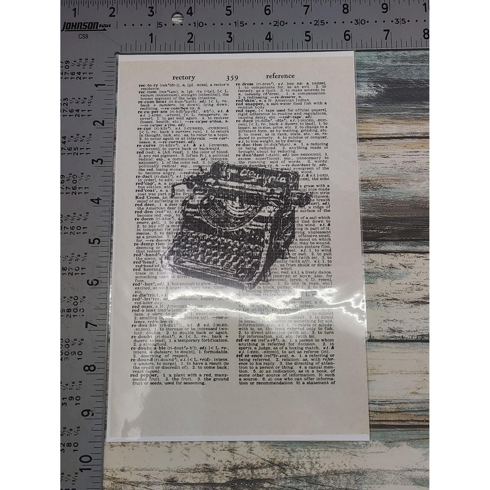 Dictionary Art Prints Set of 2 • Quill & Typewriter • Vintage Bookish Wall Decor - Picture 7 of 10